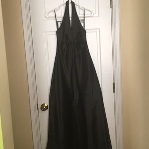 Black Full Length Halter Evening Gown